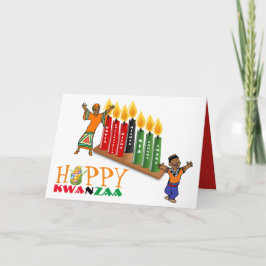 Tarjeta Festiva Diversión Feliz KWANZAA 7 Principios Personalizado