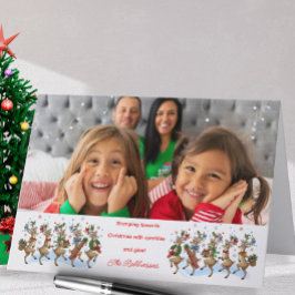 Tarjeta Festiva Diversión fotográfica: detener renos