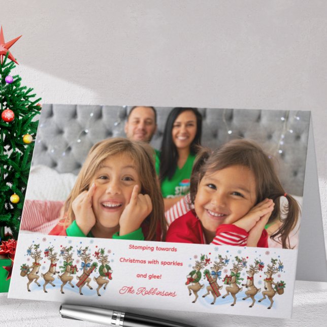 Tarjeta Festiva Diversión fotográfica: detener renos (Subido por el creador)