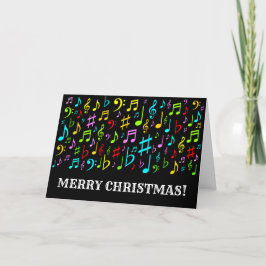Tarjeta Festiva Diversión "MERRY CHRISTMAS!", Music Notes Navidade