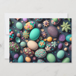 Tarjeta Festiva Diversos Huevos Deliciosos De Pascua
