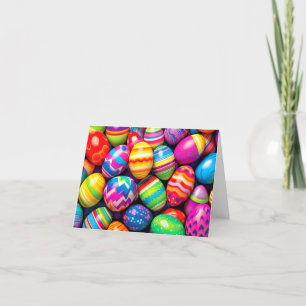 Tarjeta Festiva Diversos Huevos Retro de Pascua Coloridos
