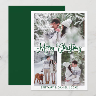 Tarjeta Festiva Divertida caligrafía 3 Navidades de parejas de fot