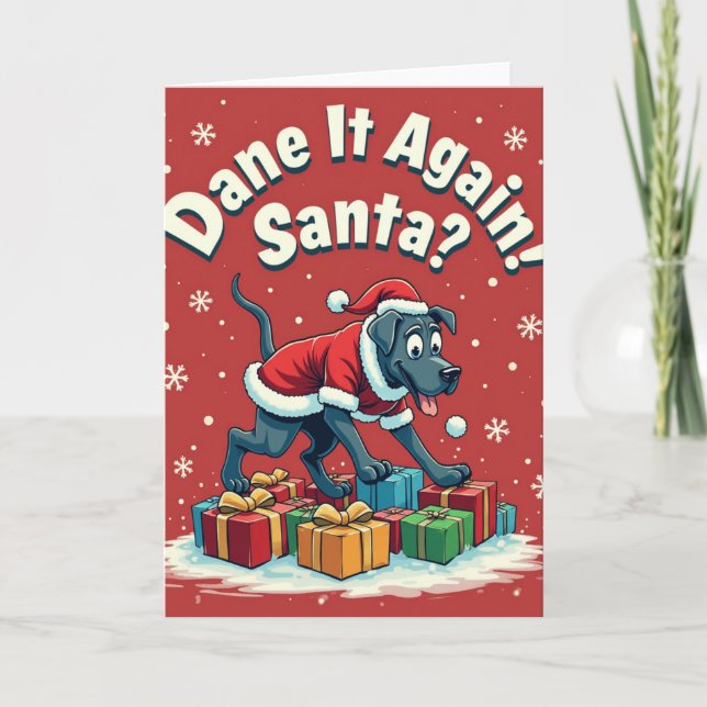 Tarjeta festiva divertida del Gran Danés (Anverso)