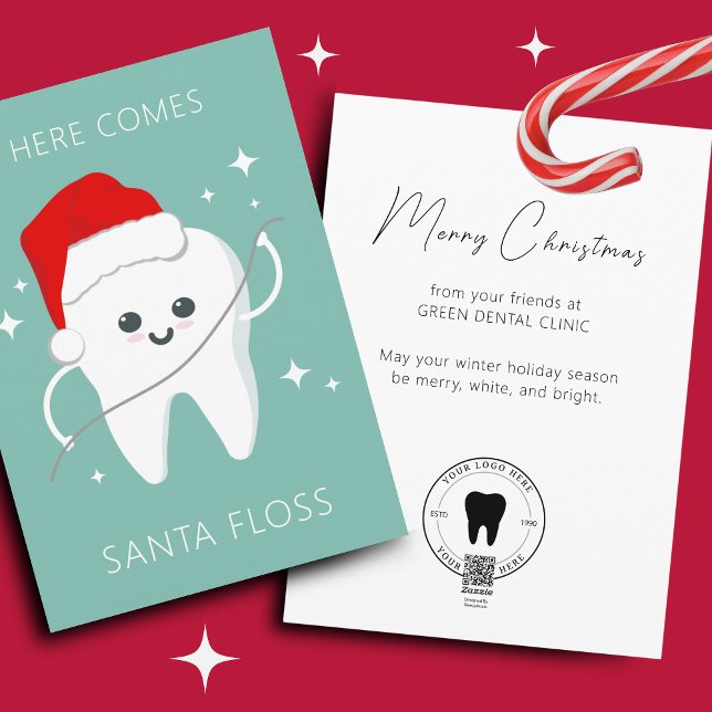 Tarjeta Festiva Divertida Dentista Dental Merry Christmas (Dental clinic Christmas Card)