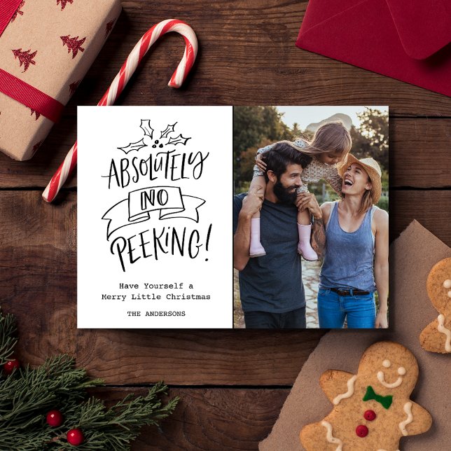 Tarjeta Festiva Divertida foto de Navidades familiares (Funny Family Christmas Photo Plaid Holiday Card)
