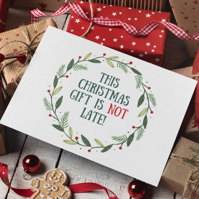 Tarjeta Festiva Divertida Procrastinación Familiar Navidades Atras (You are right to send Christmas cards late. Technically, Christmas doesn't begin until Dec. 25.)