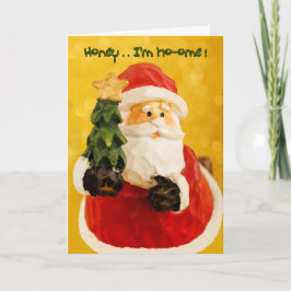 Tarjeta Festiva Divertido arte popular Santa Honey Soy Navidades e