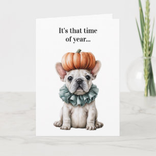 Tarjeta Festiva Divertido Bulldog Francés Halloween
