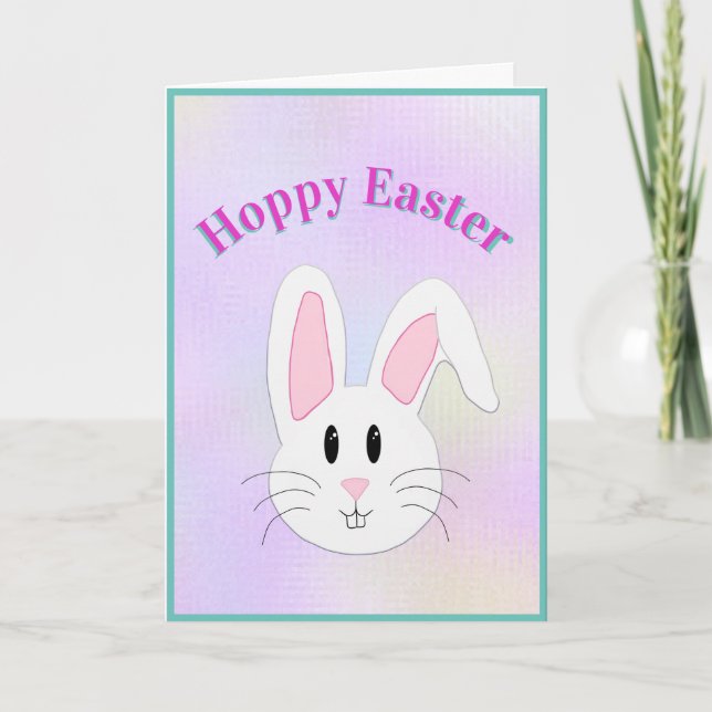 Tarjeta Festiva Divertido Bunny Pastel Easter (Anverso)
