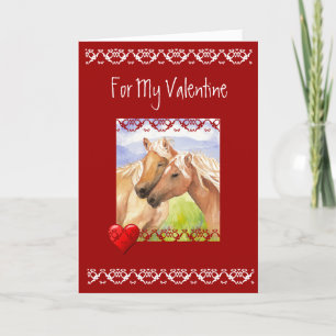 Tarjeta Festiva Divertido caballo Valentine Poema de amor