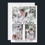 Tarjeta Festiva Divertido caligrafía 3 Navidades de parejas de fot<br><div class="desc">Moderna caligrafía de diversión guión Merry Christmas Couple Tarjeta de foto - 3 fotos</div>