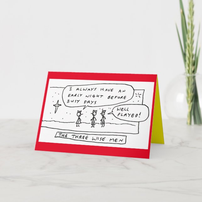 Tarjeta Festiva Divertido Chiste Personalizado de tres sabios (Anverso)