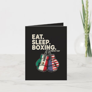 Tarjeta Festiva Divertido Comer Dormir Repetir Boxeo