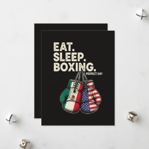 Tarjeta Festiva Divertido Comer Dormir Repetir Boxeo