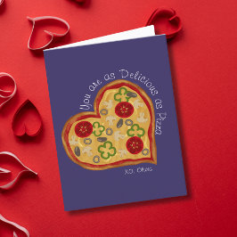 Tarjeta Festiva Divertido Como Deliciosa Pizza Día de San Valentín