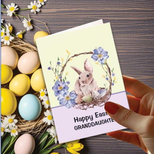 Tarjeta Festiva Divertido conejo feliz nieta de Pascua (Subido por el creador)