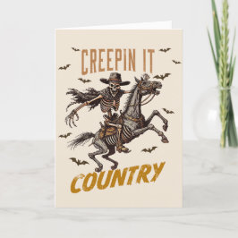Tarjeta Festiva Divertido creepin vintage It Country Halloween