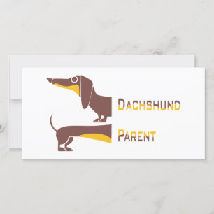 Tarjeta Festiva Divertido dachshund lindo para padres de perros la
