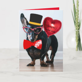 Tarjeta Festiva Divertido Dachshund Personalizado de San Valentín