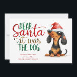 Tarjeta Festiva Divertido Dachshund Santa Eran Navidades Perros<br><div class="desc">Divertido Dachshund Querido Papá Noel,  Eran Los Navidades Perros. Diversión festiva por sus deseos de vacaciones,  con este divertido diseño con un perro más ligero y descarado en su sombrero de Santa. La cita no es editable y tiene un efecto purpurina falso. Personaliza fácilmente tu saludo y nombre debajo.</div>