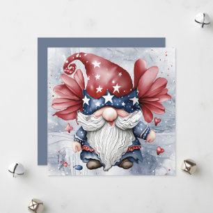 Tarjeta Festiva Divertido divertido Gnome Gonk con Stars Gorra