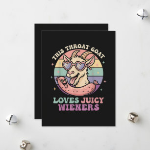 Tarjeta Festiva Divertido Esta Cabra de Garganta Ama Wieners Jugos