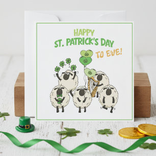 Tarjeta Festiva Divertido Feliz Día de San Patricio a Oveja Irland