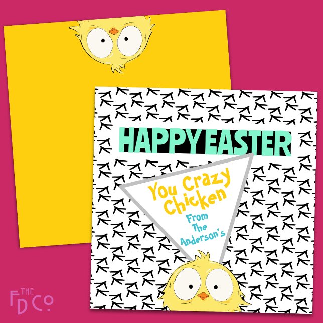 Tarjeta Festiva Divertido "Feliz Pascua, Chicken loco" | Pascua (Subido por el creador)