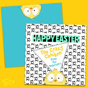 Tarjeta Festiva Divertido "Feliz Pascua, Chicken loco"   Pascua