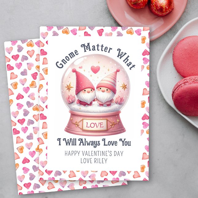 Tarjeta Festiva Divertido Gnome Importa Qué El día de San Valentín (Funny Valentine Card .. Gnome Matter What I will always love you - Order Printed or Instand Download)