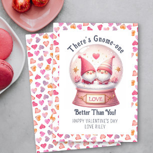 Tarjeta Festiva Divertido Gnome Una Mejor Que Tu El día de San Val