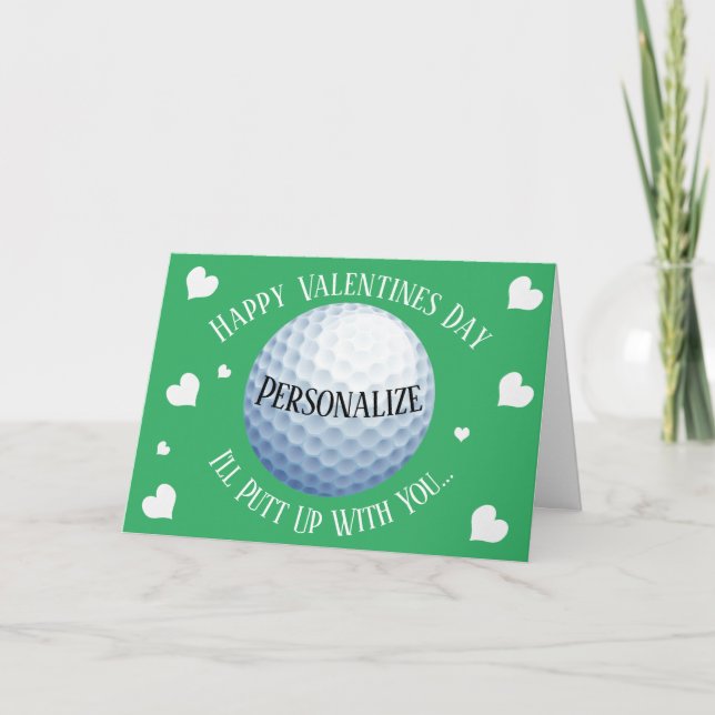 Tarjeta Festiva Divertido golf que te pondré Valentines (Anverso)