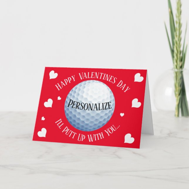 Tarjeta Festiva Divertido golf que te pondré Valentines (Anverso)