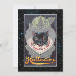 Tarjeta Festiva Divertido Halloween Vintage Editable