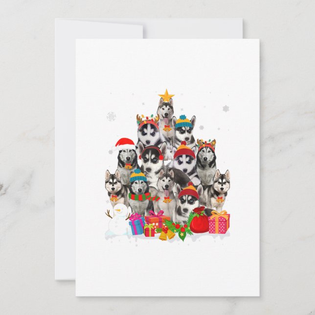 Tarjeta Festiva Divertido Husky Siberiano Mascota Perro Perro (Anverso)