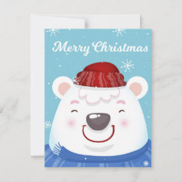 Tarjeta Festiva Divertido lindo feriado oso polar oso polar Feliz 