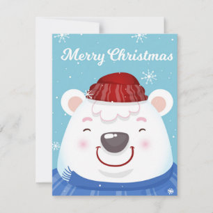 Tarjeta Festiva Divertido lindo feriado oso polar oso polar Feliz