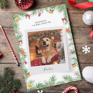 Tarjeta Festiva Divertido Mascota Dog Photo Nice List Personalizad