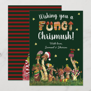 Tarjeta Festiva Divertido Navidades de hongos hongos hongos en hon