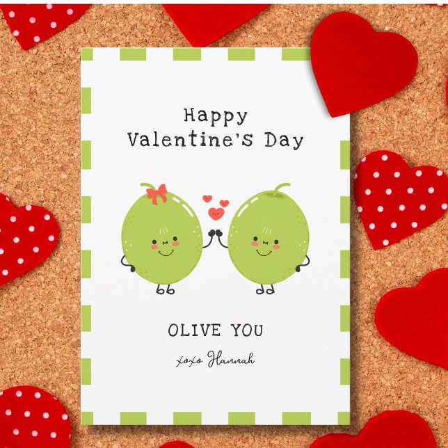 Tarjeta Festiva Divertido Olive lindo, feliz día de San Valentín (Subido por el creador)