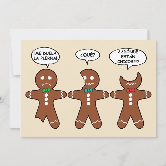 Tarjeta Festiva Divertido pan de jengibre Todo está bien español (Anverso)