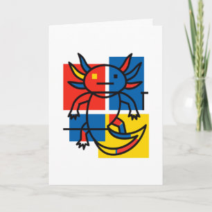 Tarjeta Festiva Divertido patrón de arte abstracto de Axolotl Piet