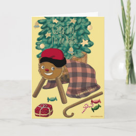 Tarjeta Festiva Divertido personaje catalán Caga-Tió. Personalizab