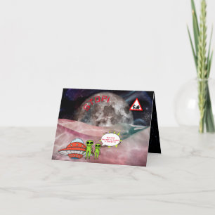 Tarjeta Festiva Divertido Personalizado de astronomía Aliens Navid