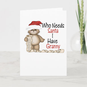 Tarjeta Festiva Divertido que necesita a Santa Granny