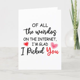 Tarjeta Festiva Divertido regalo de citas en Internet, me alegro d