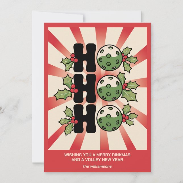 Tarjeta Festiva Divertido Retro Navidades de pelota de bolas de bo (Anverso)