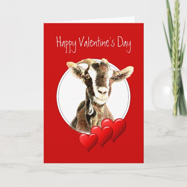 Tarjeta Festiva Divertido San Valentín a la vieja cabra, humor (Anverso)