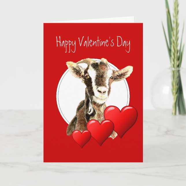 Tarjeta Festiva Divertido San Valentín de tu vieja cabra favorita, (Anverso)